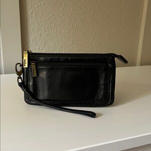 Hobo Black Leather Wristlet